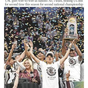 The Post and Courier Gamecocks 2022 Championship Front Page Poster (External Link)