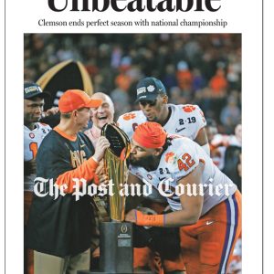 The Post and Courier Clemson NCAA 2018 National Football Championship Front Page Poster