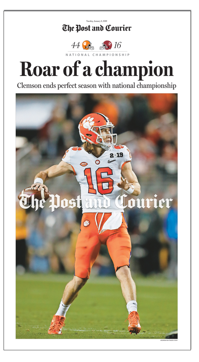 The Post and Courier Clemson NCAA 2018 National Football Championship Front Page Poster 4