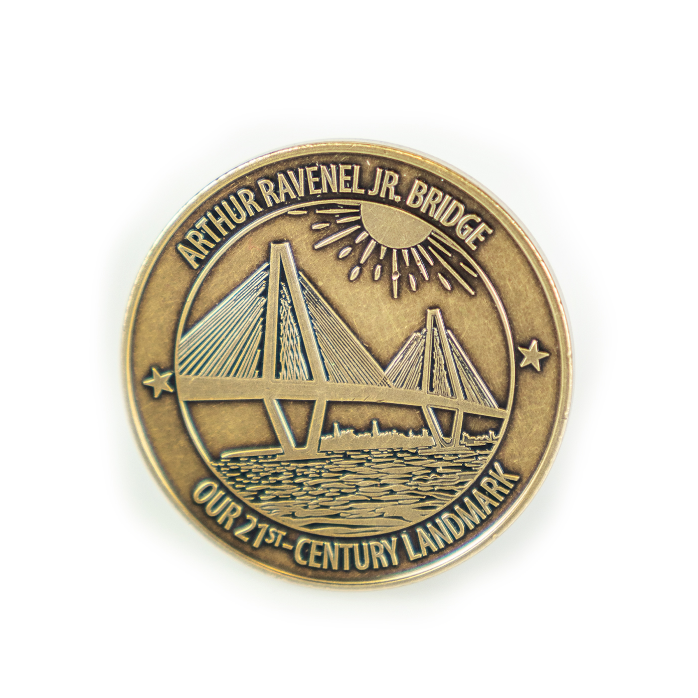 Commemorative Coin #3: The Arthur Ravenel Jr. Bridge (Antique Brass)