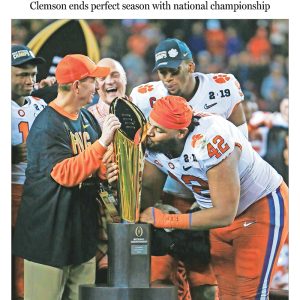 The Post and Courier Clemson NCAA 2018 National Football Championship Front Page Poster